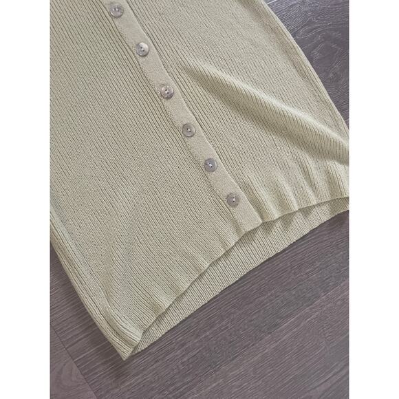 NWT Sndys Arles Halter Mini Dress XL Pear Sage Green Knit Button Front Bodycon - Picture 7 of 11